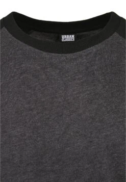 URBAN CLASSICS Raglan Contrast Ls - T-Shirt À Manches Longues - Charcoal/Black -Tenues Mode Boutique 06934bb9e85b4b48be4a7759d989edbc