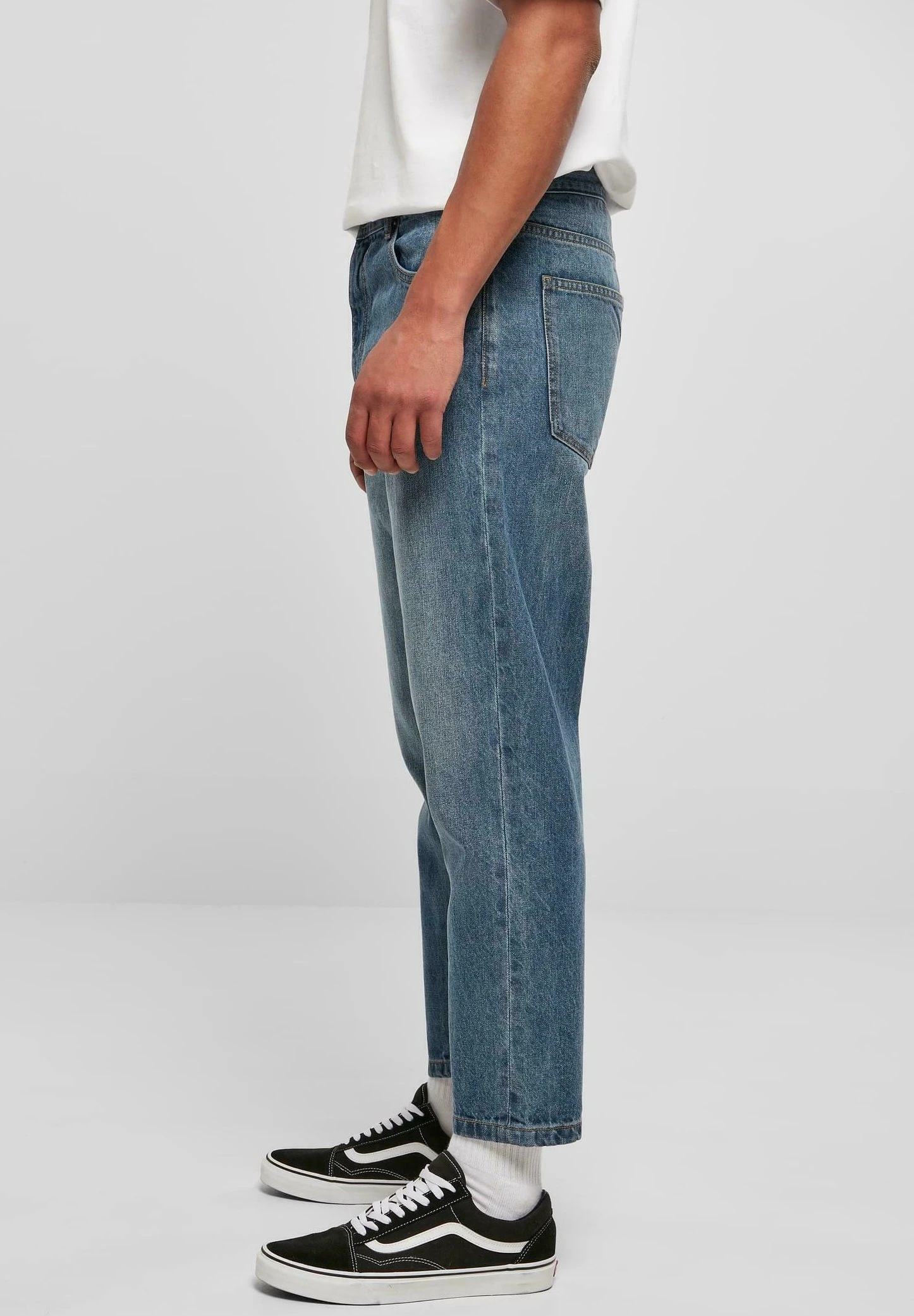 URBAN CLASSICS Cropped Tapered - Jeans Fuselé - Middeepblue 4 URBAN CLASSICS Cropped Tapered - Jeans Fuselé - Middeepblue – Image 4
