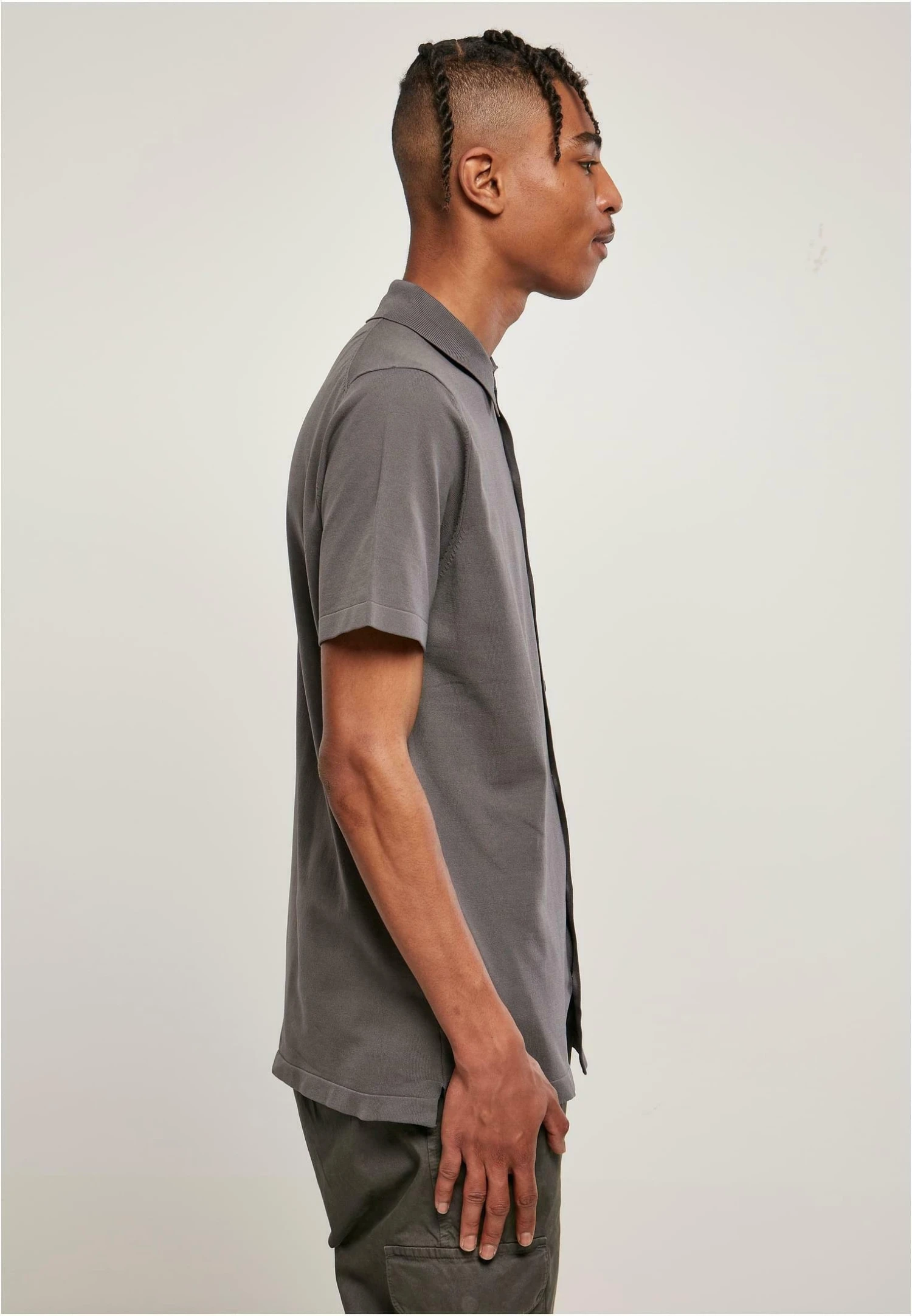 URBAN CLASSICS Knitted Shirt - Chemise - Darkshadow 4 URBAN CLASSICS Knitted Shirt - Chemise - Darkshadow – Image 4