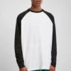 URBAN CLASSICS Organic Oversized Raglan Longsleeve - T-Shirt À Manches Longues - White/Black