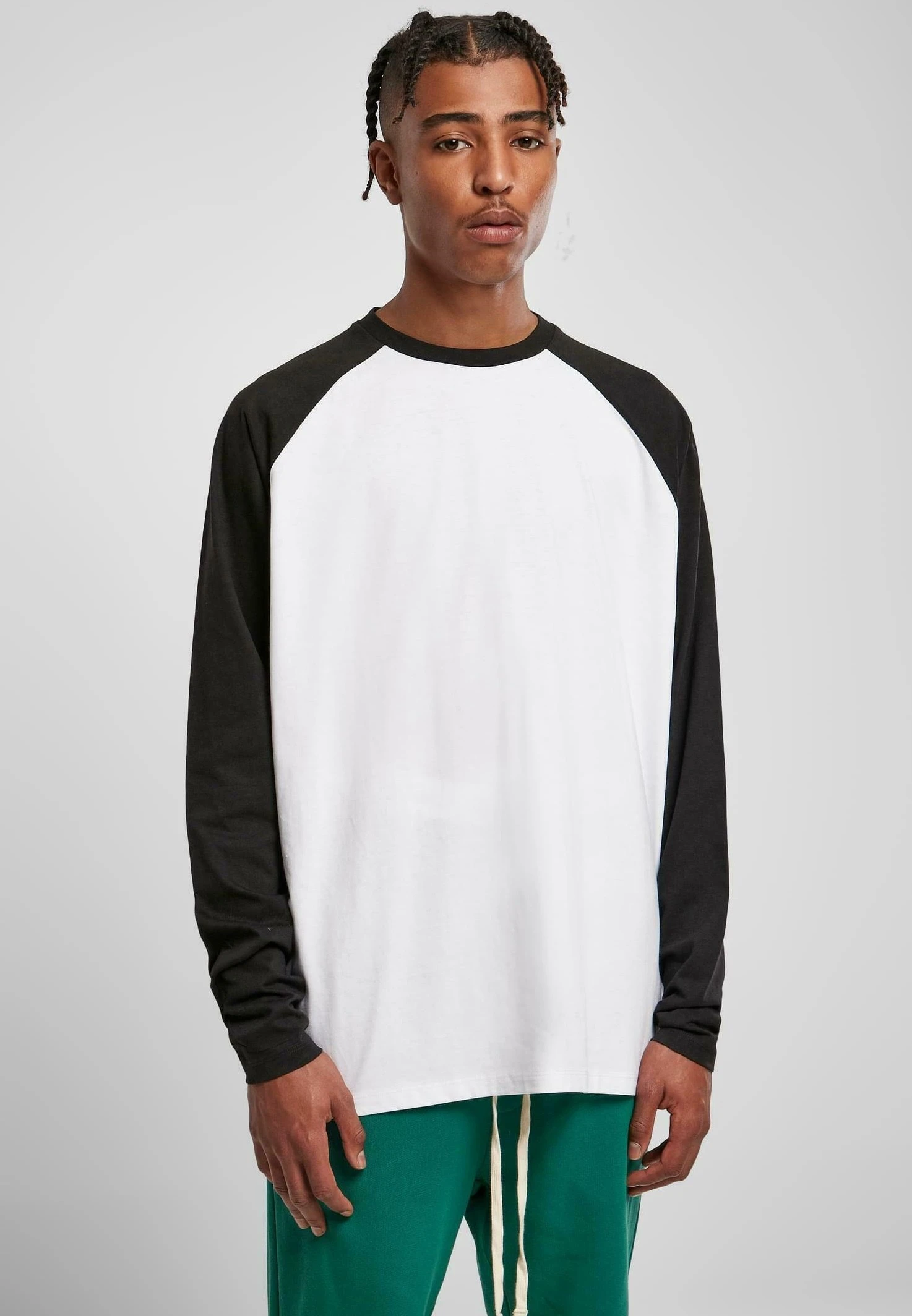 URBAN CLASSICS Organic Oversized Raglan Longsleeve - T-Shirt À Manches Longues - White/Black 1 URBAN CLASSICS Organic Oversized Raglan Longsleeve - T-Shirt À Manches Longues - White/Black