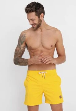 URBAN CLASSICS Block - Short De Bain - Chrome Yellow