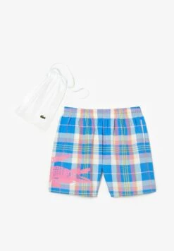 Lacoste Bain Homme Mh5644 - Short De Bain - Bleu Blanc -Tenues Mode Boutique 1ac61d6453144ef48acc3aa8858d61c1