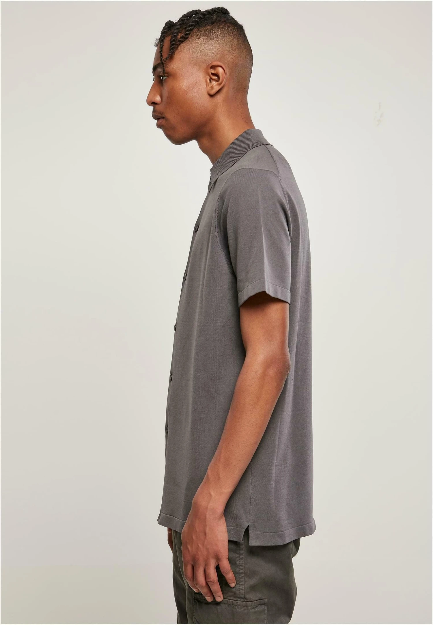 URBAN CLASSICS Knitted Shirt - Chemise - Darkshadow 5 URBAN CLASSICS Knitted Shirt - Chemise - Darkshadow – Image 5