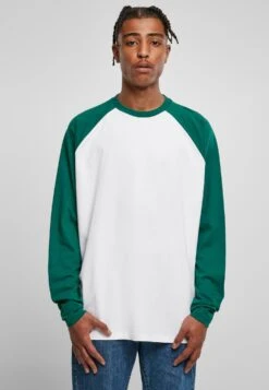 URBAN CLASSICS Organic Oversized Raglan Longsleeve - T-Shirt À Manches Longues - White/Green
