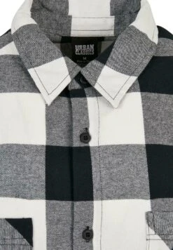 URBAN CLASSICS Chemise - Black White -Tenues Mode Boutique 26301f1ded8a46acaef38e4c1922bb99