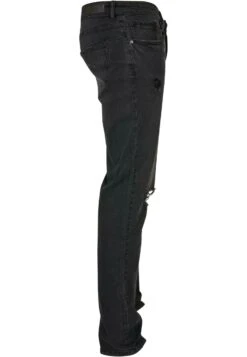 URBAN CLASSICS Jean Droit - Black Destroyed Washed -Tenues Mode Boutique 28abf02b7b35427194acaa72783864ac
