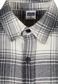 URBAN CLASSICS Mock Check - Chemise - Whitesand Black -Tenues Mode Boutique 2bc599168de04e04adf7610a35c9d551