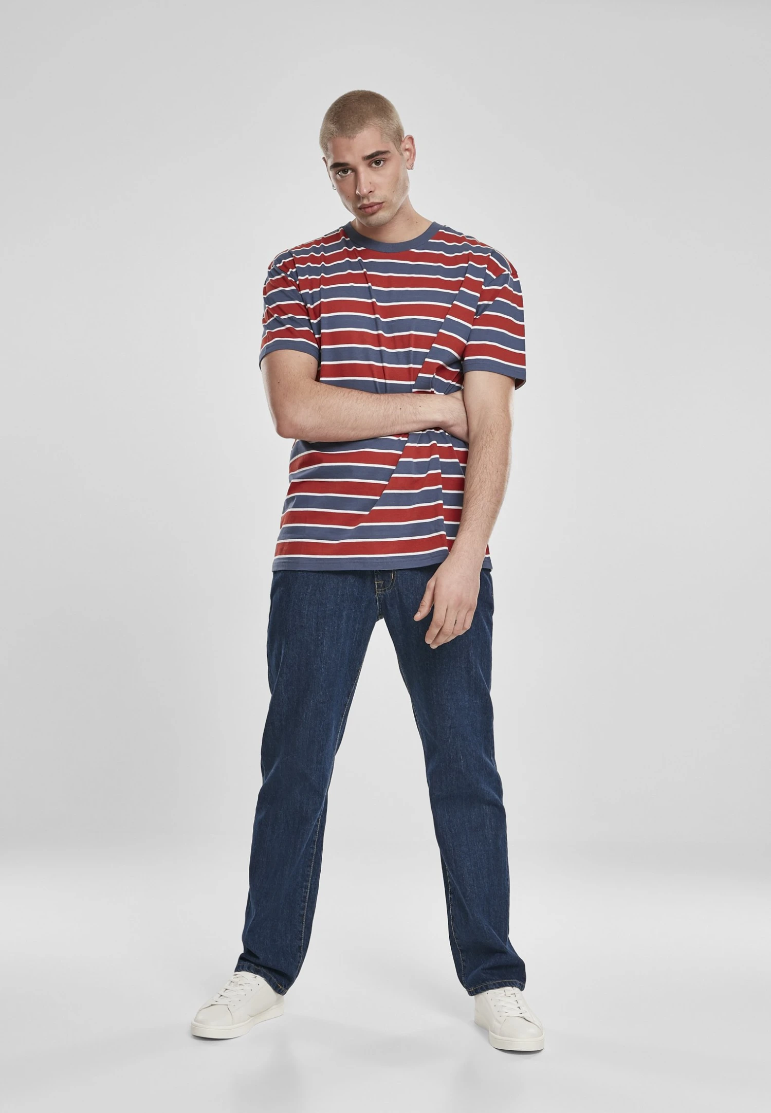 URBAN CLASSICS Yarn Dyed Board Stripe - T-Shirt Basique - Burnedred/Vintageblue 2 URBAN CLASSICS Yarn Dyed Board Stripe - T-Shirt Basique - Burnedred/Vintageblue – Image 2