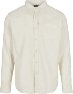 URBAN CLASSICS Corduroy Shirt - Chemise - Whitesand