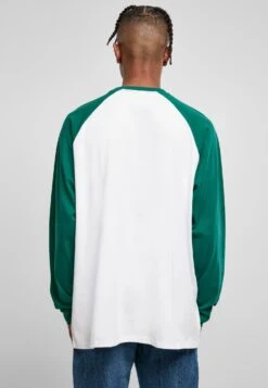 URBAN CLASSICS Organic Oversized Raglan Longsleeve - T-Shirt À Manches Longues - White/Green -Tenues Mode Boutique 372e46231a49412eb3de1c2ac6b8251b