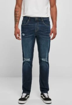 URBAN CLASSICS Jean Droit - Darkblue Destroyed Washed