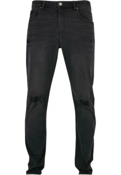 URBAN CLASSICS Jean Droit - Black Destroyed Washed -Tenues Mode Boutique 3cfecb13ea704b64a0f7e782985e3b5b