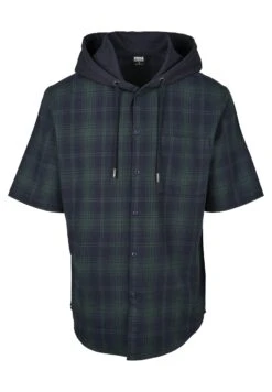 URBAN CLASSICS Hooded Short Sleeve Shirt - Chemise - Navy -Tenues Mode Boutique 4c68c36a5bdd413a8219c84e7bad0bad