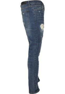 URBAN CLASSICS Heavy Destroyed Slim Fit Jeans - Jean Slim - Blue Heavy Destroyed Washed -Tenues Mode Boutique 4f2f35851dd242dbb408f565ea2390e0