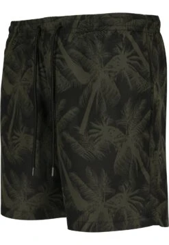 URBAN CLASSICS Pattern - Short De Bain - Palm/Olive -Tenues Mode Boutique 5402cbf99baa468ba3582297823aae31