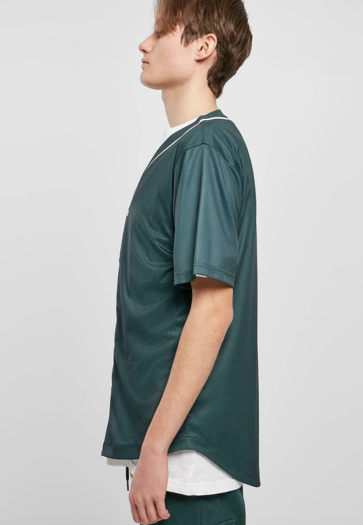 URBAN CLASSICS Baseball - Chemise - Bottlegreen White 4 URBAN CLASSICS Baseball - Chemise - Bottlegreen White – Image 4