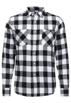 URBAN CLASSICS Checked - Chemise - Black/White -Tenues Mode Boutique 61b2b771902b4f8881ea47aaea041f64