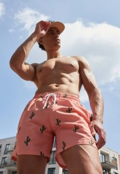 URBAN CLASSICS Pattern - Short De Bain - Cactus Aop