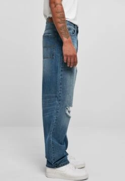 URBAN CLASSICS Distressed - Jean Boyfriend - Mid Deepblue Destroyed Washed -Tenues Mode Boutique 6488e1b798c14a71a90b37efdd0ce165