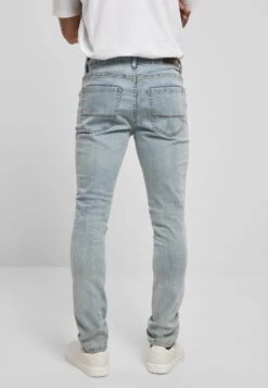 URBAN CLASSICS Zip - Jean Slim - Lighter Washed -Tenues Mode Boutique 64cdd47fbe934f40aa6eff0a075c1091