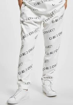 URBAN CLASSICS Carlo Colucci Allover Logo - Pantalon De Survêtement - White -Tenues Mode Boutique 6bc0f0b61b8140a795ca9204626ae5ed