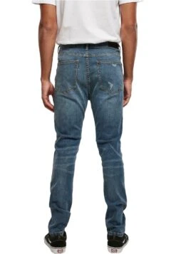 URBAN CLASSICS Heavy Destroyed Slim Fit Jeans - Jean Slim - Blue Heavy Destroyed Washed -Tenues Mode Boutique 70b3fb887fd249009a2b2dc8b20f3fa8