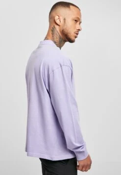 URBAN CLASSICS Pigment Dyed Pocket Longsleeve - T-Shirt À Manches Longues - Lavender -Tenues Mode Boutique 75310b91e8f74cb895c5d3af688b6d57