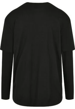 URBAN CLASSICS Oversized Shaped Double Layer Tee - T-Shirt À Manches Longues - Black/Black -Tenues Mode Boutique 753a2eab83414a60a5a50b039bb3e414