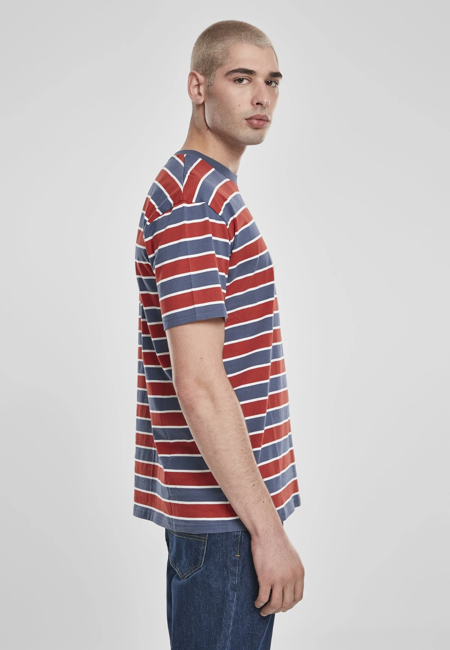 URBAN CLASSICS Yarn Dyed Board Stripe - T-Shirt Basique - Burnedred/Vintageblue 5 URBAN CLASSICS Yarn Dyed Board Stripe - T-Shirt Basique - Burnedred/Vintageblue – Image 5