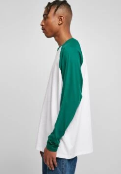 URBAN CLASSICS Organic Oversized Raglan Longsleeve - T-Shirt À Manches Longues - White/Green -Tenues Mode Boutique 7a4b3f1a55bc461191c497918f9c6dc3