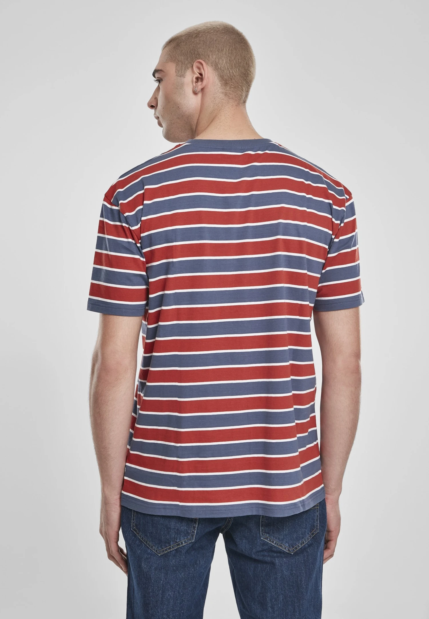 URBAN CLASSICS Yarn Dyed Board Stripe - T-Shirt Basique - Burnedred/Vintageblue 3 URBAN CLASSICS Yarn Dyed Board Stripe - T-Shirt Basique - Burnedred/Vintageblue – Image 3