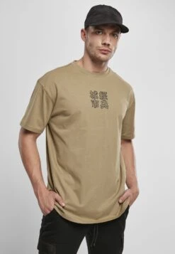 URBAN CLASSICS Chinese Symbol Tee - T-Shirt Imprimé - Khaki/Black