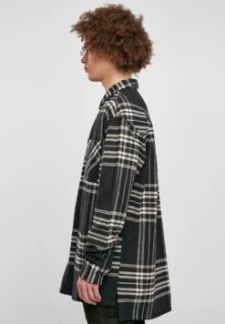 URBAN CLASSICS Long Oversized Checked Summit - Chemise - Black -Tenues Mode Boutique 7e5b0ce9f1ca43fa879bb5af4db7e238