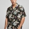 URBAN CLASSICS Aop Resort - Chemise - Blacktropical