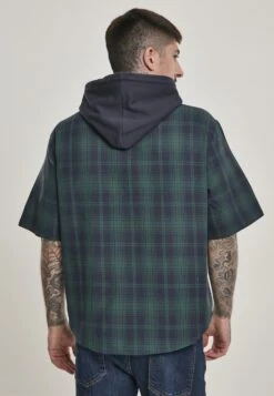 URBAN CLASSICS Hooded Short Sleeve Shirt - Chemise - Navy -Tenues Mode Boutique 844aeeba5baa44b5b7f4d5fdffbc81e4