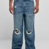URBAN CLASSICS Distressed - Jean Boyfriend - Mid Deepblue Destroyed Washed
