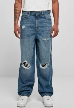 URBAN CLASSICS Distressed - Jean Boyfriend - Mid Deepblue Destroyed Washed