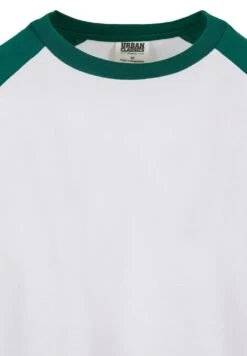 URBAN CLASSICS Organic Oversized Raglan Longsleeve - T-Shirt À Manches Longues - White/Green -Tenues Mode Boutique 8e3f6467a23e4c2c9e1781a3beeb03dd