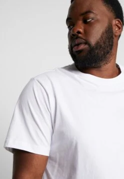 URBAN CLASSICS Basic Tee Plus Size 3 Pack - T-Shirt Basique - White/White/Black -Tenues Mode Boutique 91d8d34522884945bf589fab0a3be47c