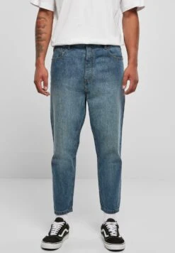 URBAN CLASSICS Cropped Tapered - Jeans Fuselé - Middeepblue