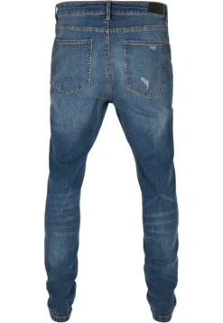 URBAN CLASSICS Heavy Destroyed Slim Fit Jeans - Jean Slim - Blue Heavy Destroyed Washed -Tenues Mode Boutique a10784799deb4f64b19e7ec70e423c33