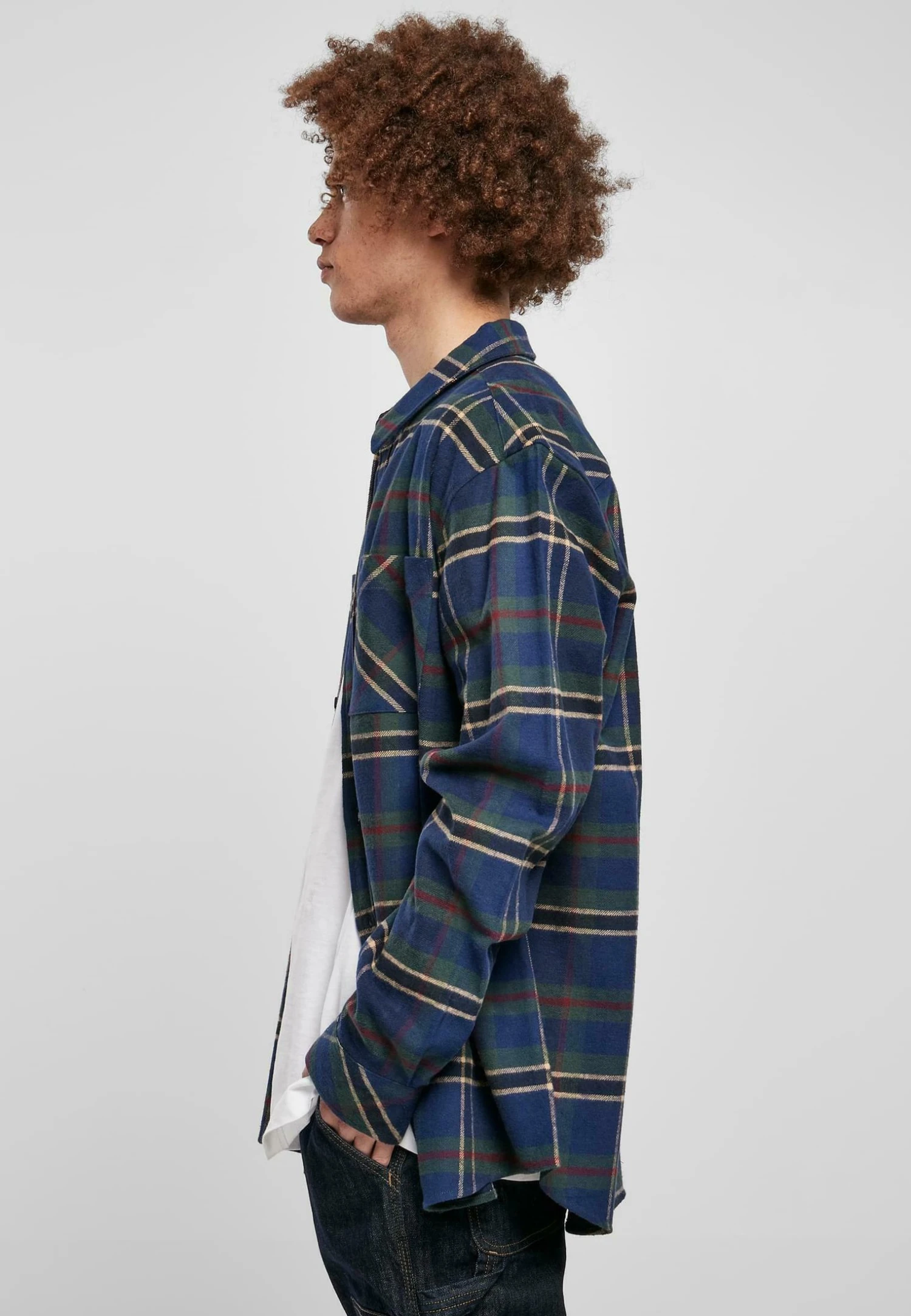 URBAN CLASSICS Chemise - Darkblue Bottlegreen 4 URBAN CLASSICS Chemise - Darkblue Bottlegreen – Image 4