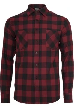 URBAN CLASSICS Checked - Chemise - Black/Burgundy -Tenues Mode Boutique b1a7a29d180e4770aeda163ef8bc99f2