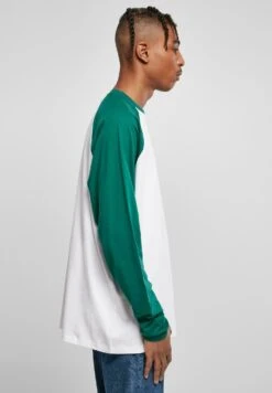 URBAN CLASSICS Organic Oversized Raglan Longsleeve - T-Shirt À Manches Longues - White/Green -Tenues Mode Boutique b4b9b1cc98e04f7da4b80754f912f3b7