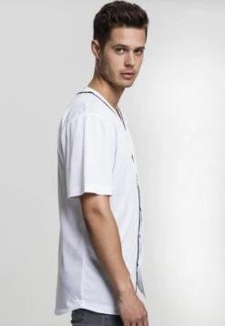 URBAN CLASSICS Baseball - Chemise - White -Tenues Mode Boutique b9ed6898269a444c96caf32e3ac043bc