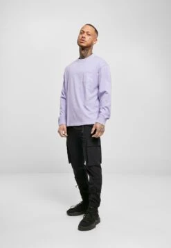 URBAN CLASSICS Pigment Dyed Pocket Longsleeve - T-Shirt À Manches Longues - Lavender