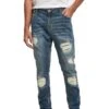 URBAN CLASSICS Heavy Destroyed Slim Fit Jeans - Jean Slim - Blue Heavy Destroyed Washed