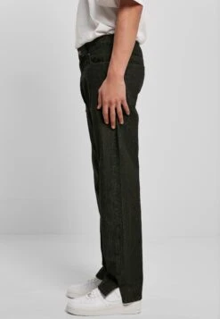 URBAN CLASSICS Straight Slit Jeans - Jean Droit - Black Raw -Tenues Mode Boutique cb28361d6bcf4f9abb17ac3490c2e368
