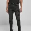 URBAN CLASSICS Heavy Destroyed Slim Fit Jeans - Jean Slim - Realblk Heavy Destroyed Washed